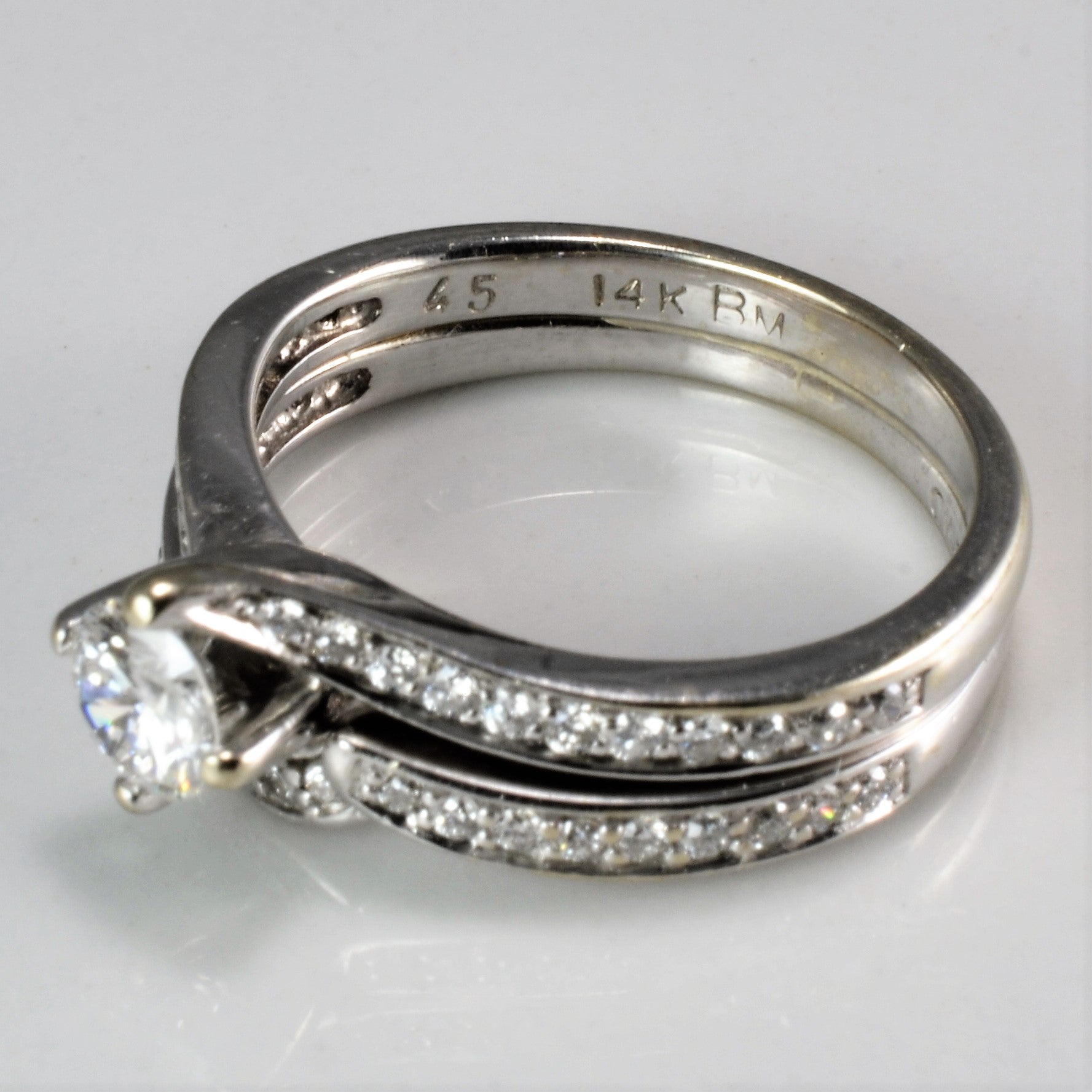 Solitaire with Accents Diamond Soldered Engagement Ring | 0.64 ctw, SZ 5.5 |