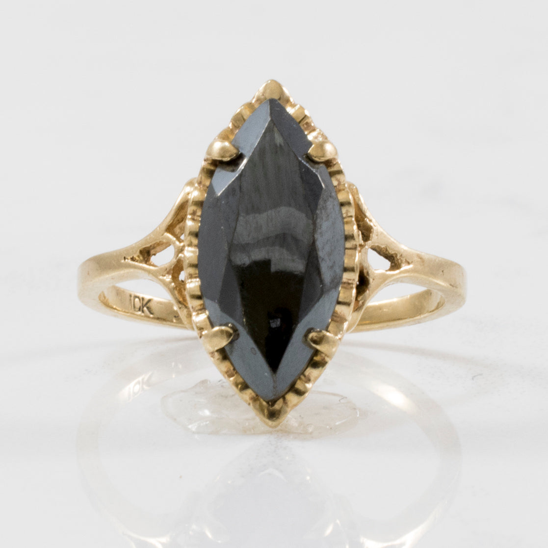 Marquise Cut Hematite Ring | 2.75ct | SZ 6 |
