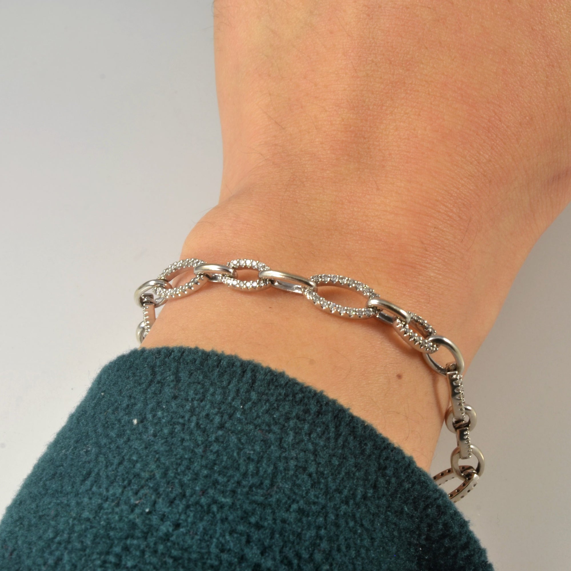 Diamond Rolo Chain Bracelet | 0.91ctw | 8