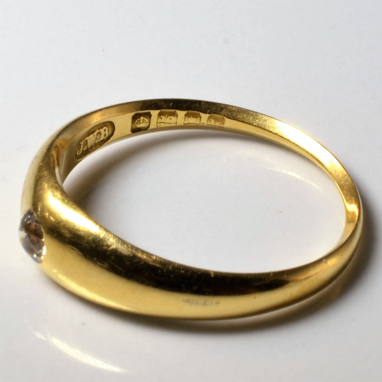 London 1905 Hallmarked Solitaire Diamond Gold Ring | 0.14ct | SZ 7.75 |