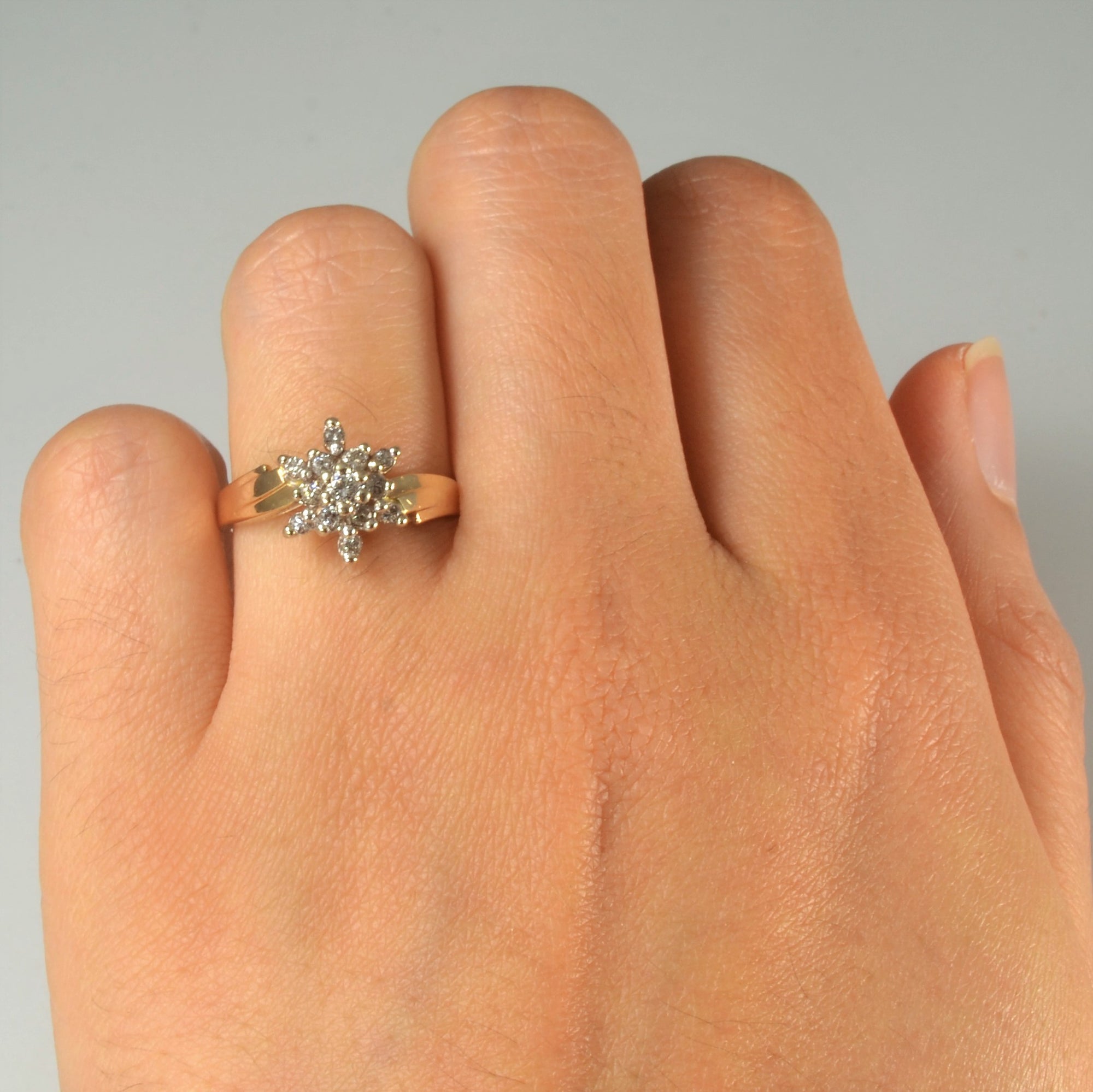 Diamond Cluster Burst Bypass Ring | 0.22ctw | SZ 5.75 |