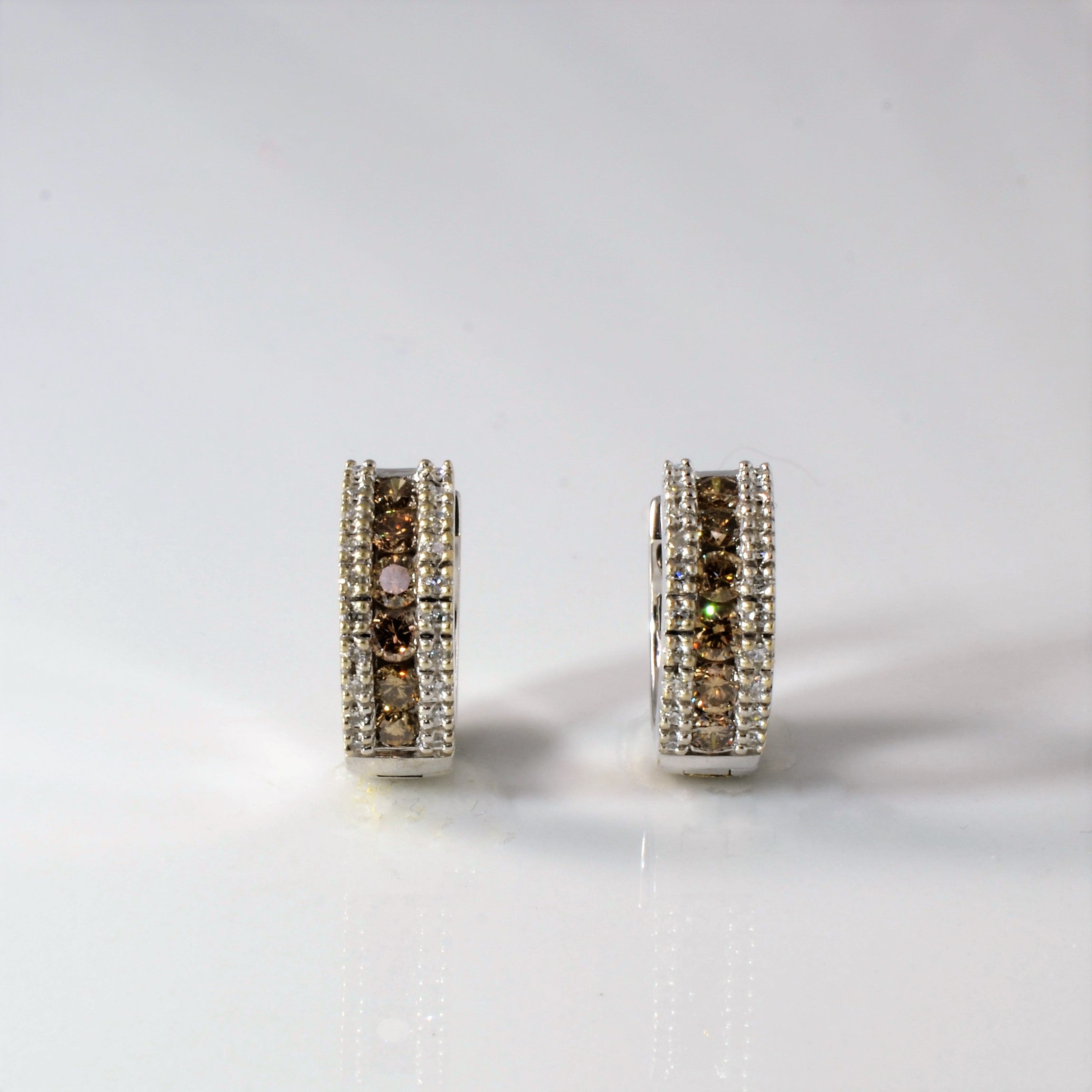 Channel Set Diamond Huggie Earrings | 1.04ctw |