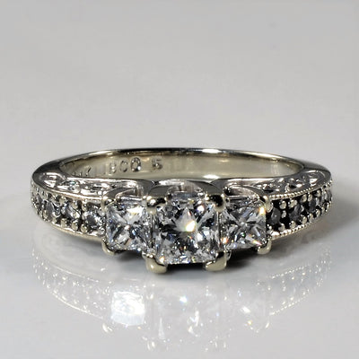 Princess Three Stone Diamond Engagement Ring | 1.08ctw | SZ 5.75 |