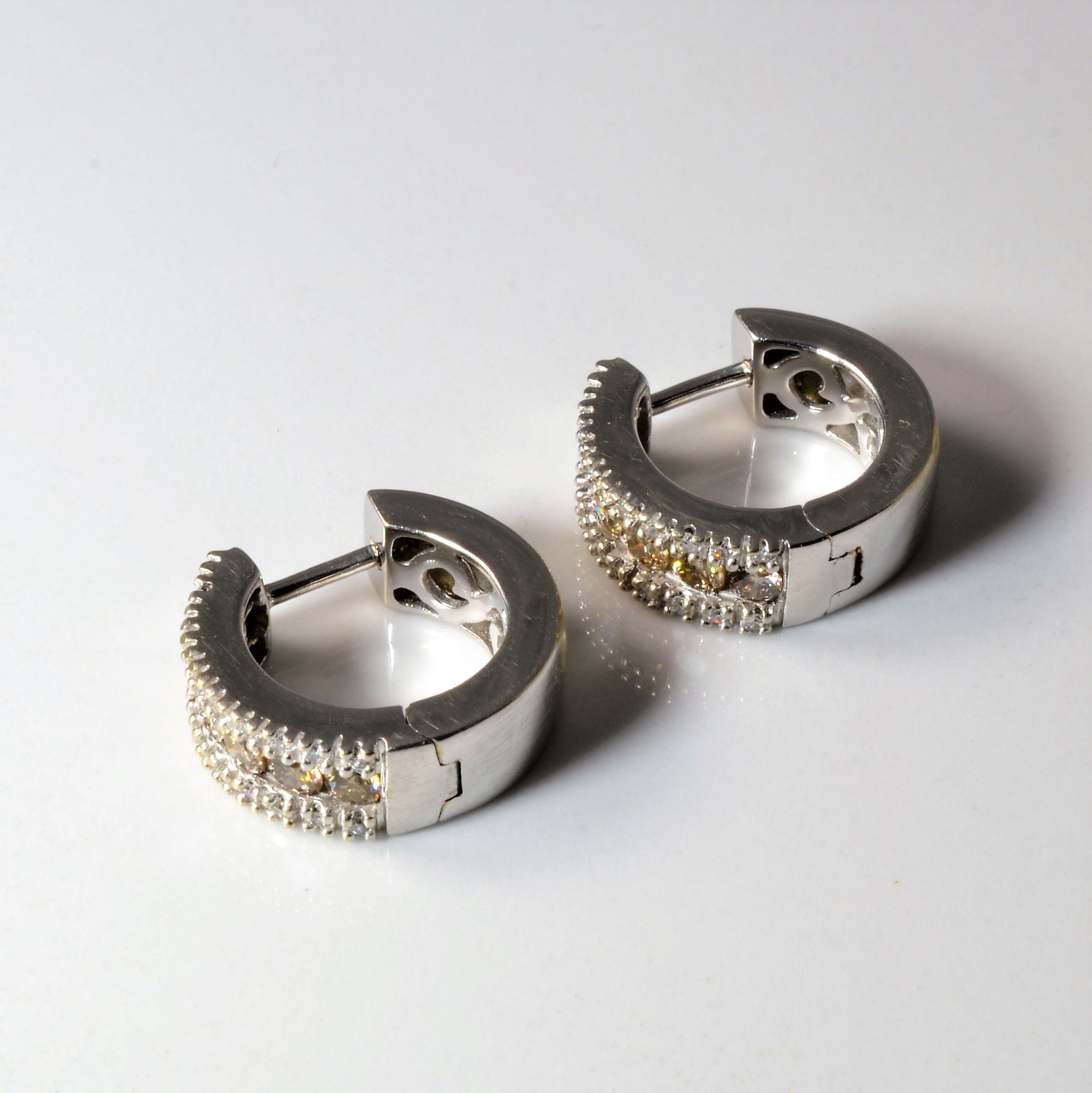 Channel Set Diamond Huggie Earrings | 1.04ctw |