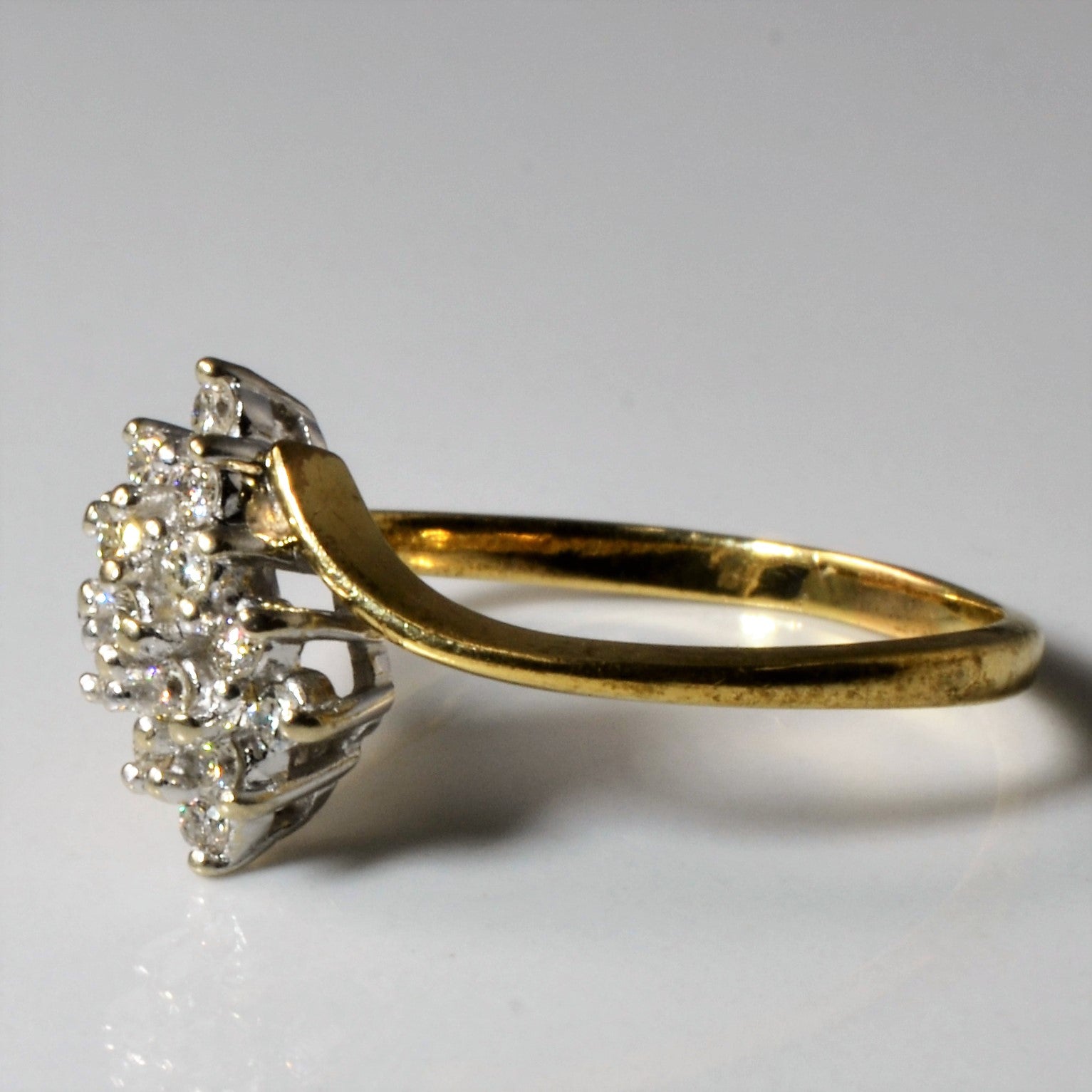 Bague sertie de diamants en grappe | 0,19 ct | Taille 7,75 | 