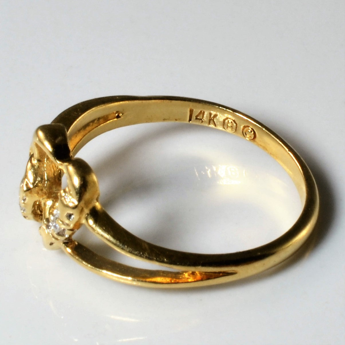 Double Heart Diamond Promise Ring | 0.015ctw | SZ 5.5 |