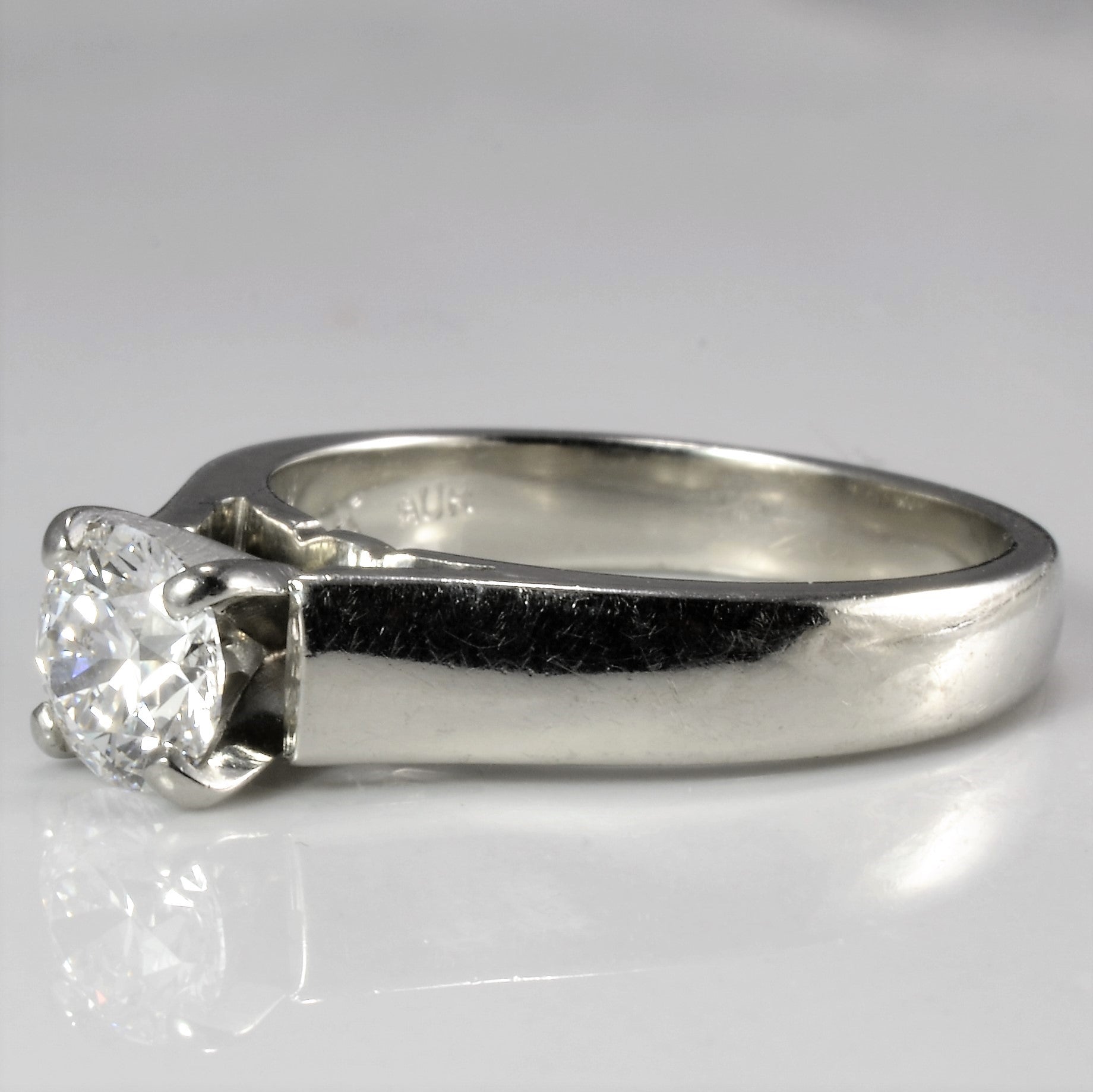 Tapered Solitaire GIA Diamond Engagement Ring | 0.73ct | SZ 6.5 |