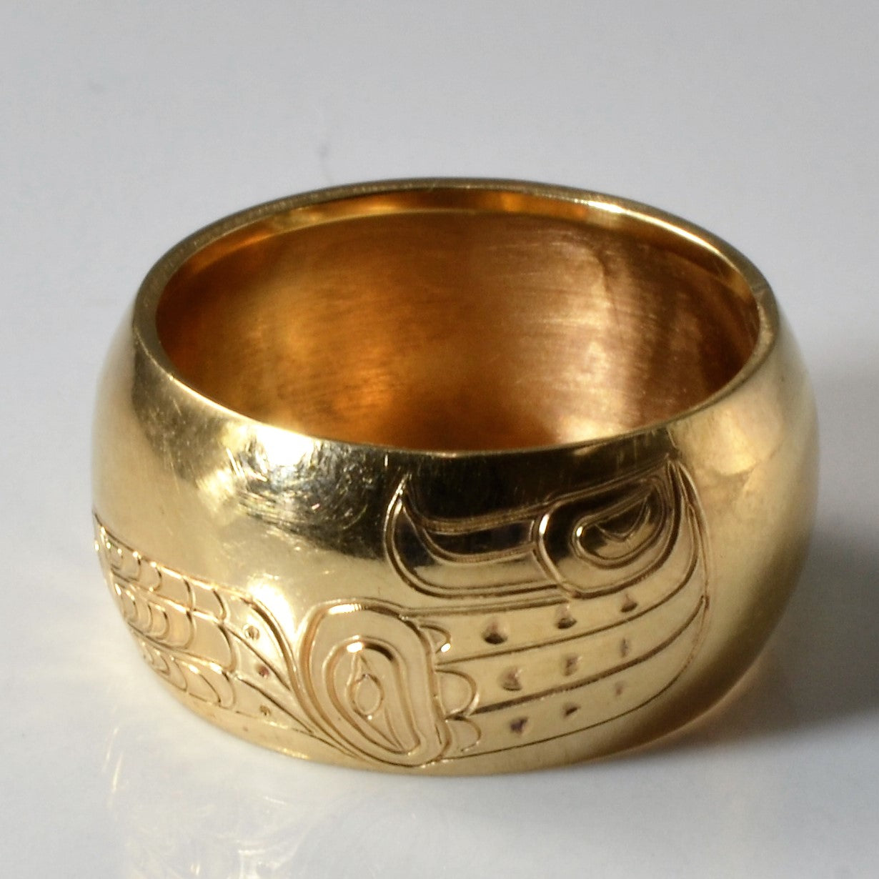 Hand Carved Indigenous Art Wide Band | SZ 6 |