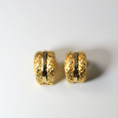 Tri- Tone Gold Huggie Earrings