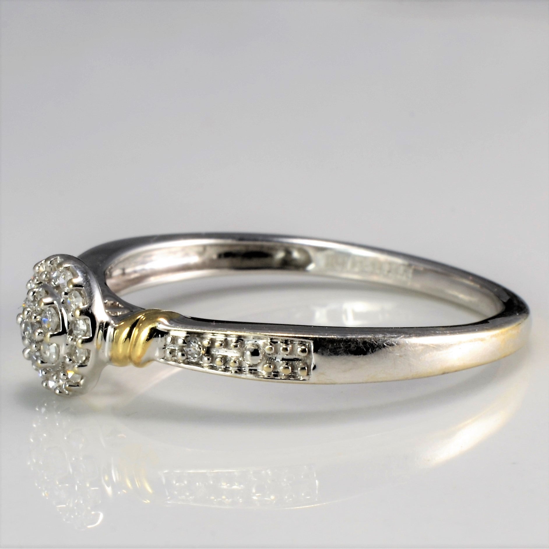 Cluster Diamond Two Tone Gold Ring | 0.10 ctw, SZ 7.5 |