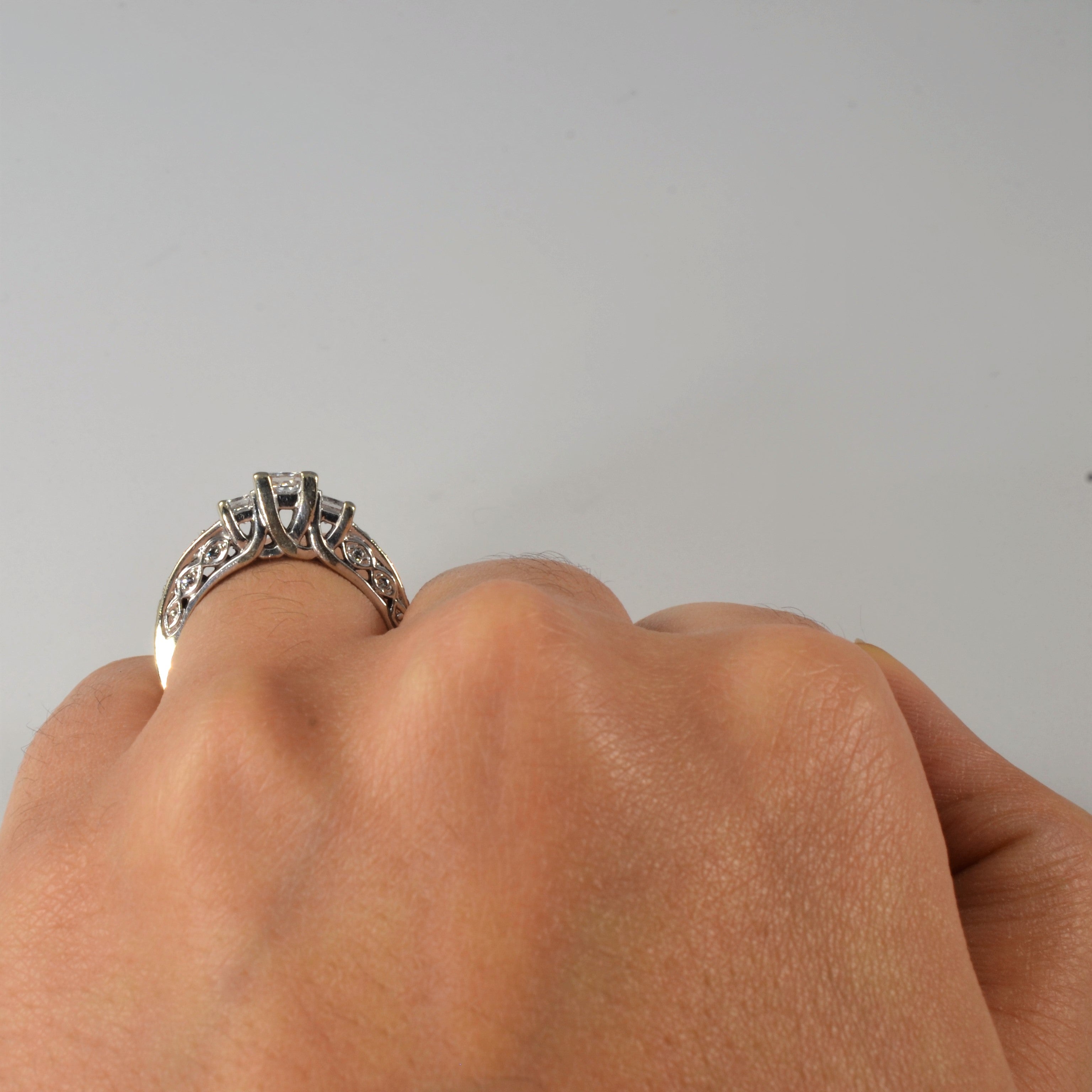 Princess Three Stone Diamond Engagement Ring | 1.08ctw | SZ 5.75 |