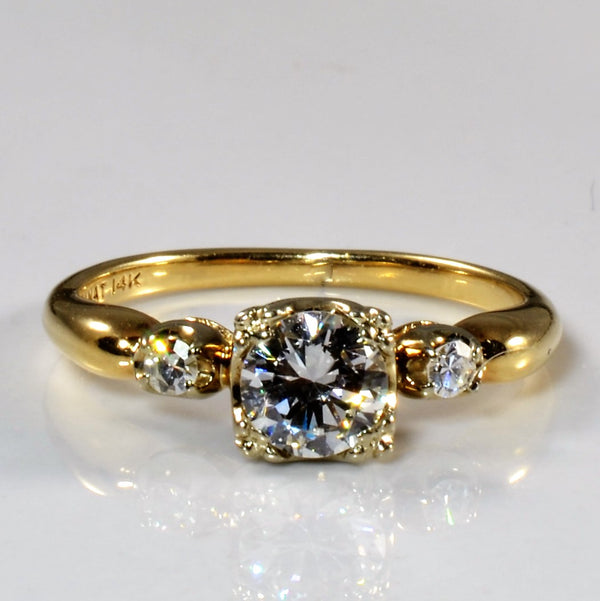 1930s Three Stone Diamond Engagement Ring | 0.52ctw | SZ 5.75 |