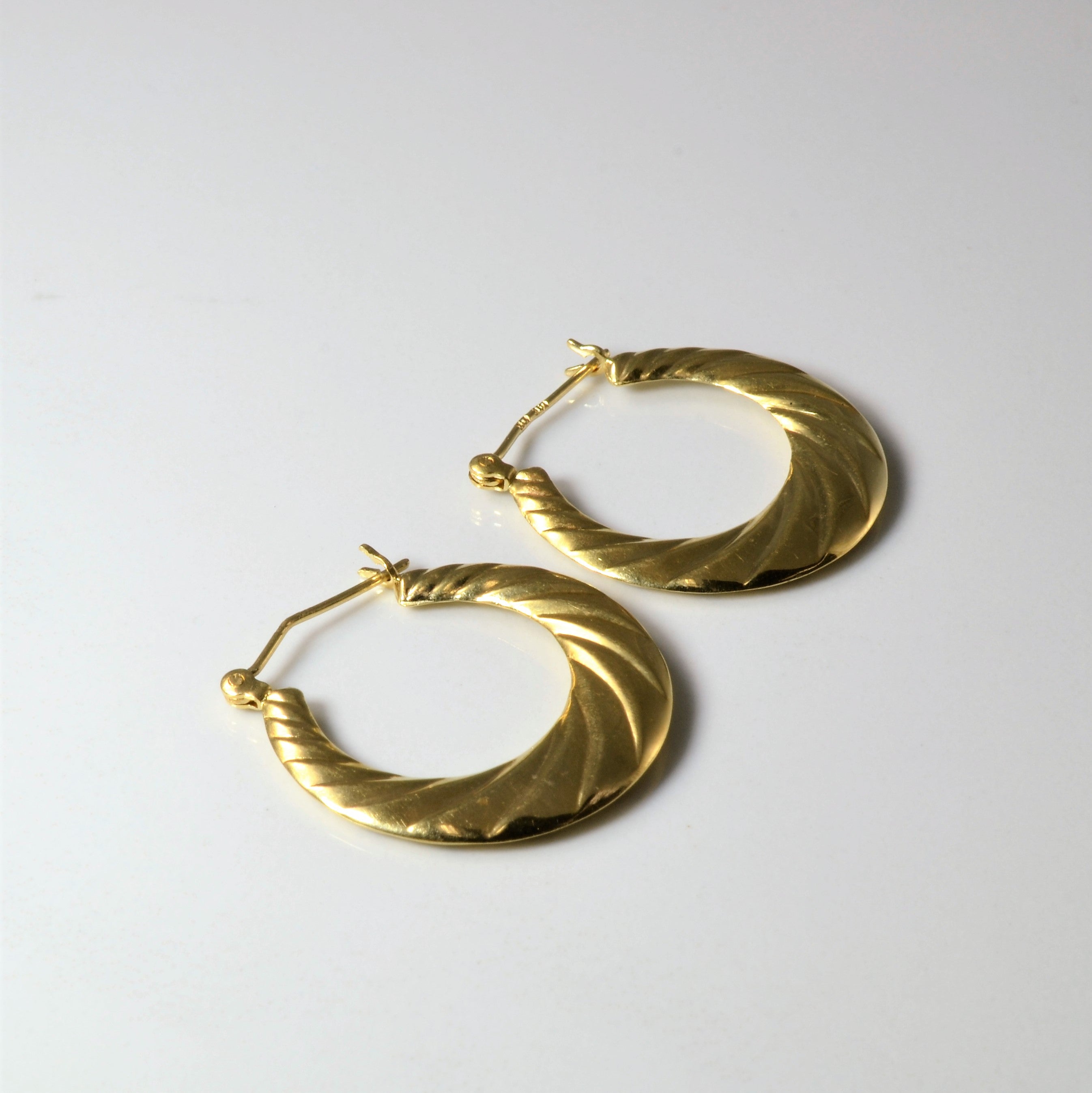 Textured Gold Hoop Earrings |
