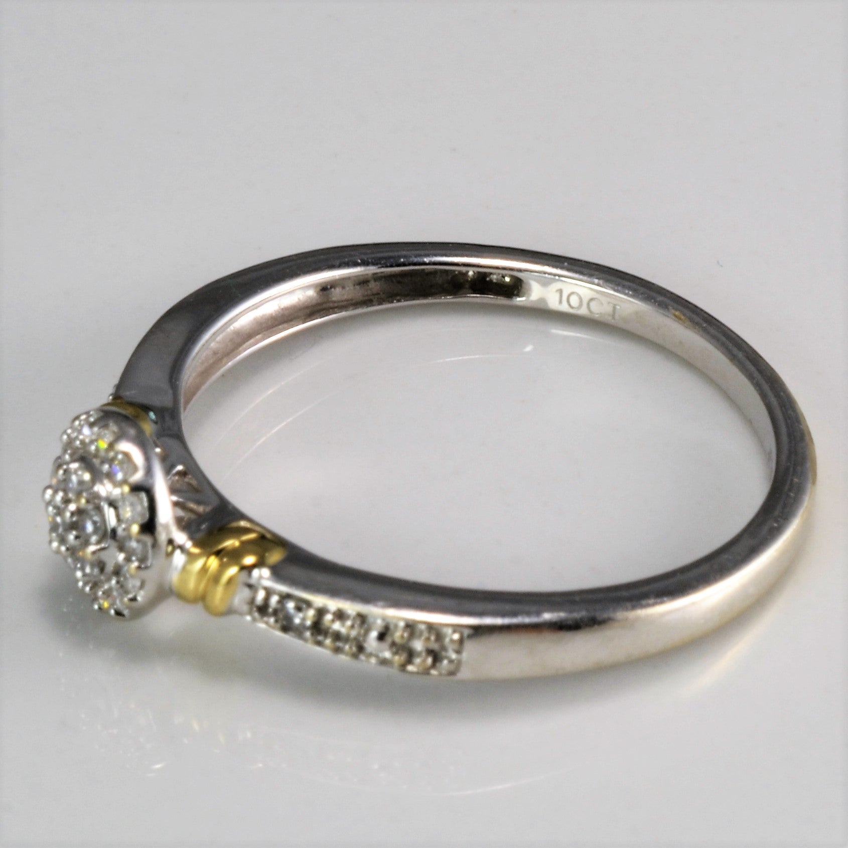Cluster Diamond Two Tone Gold Ring | 0.10 ctw, SZ 7.5 |