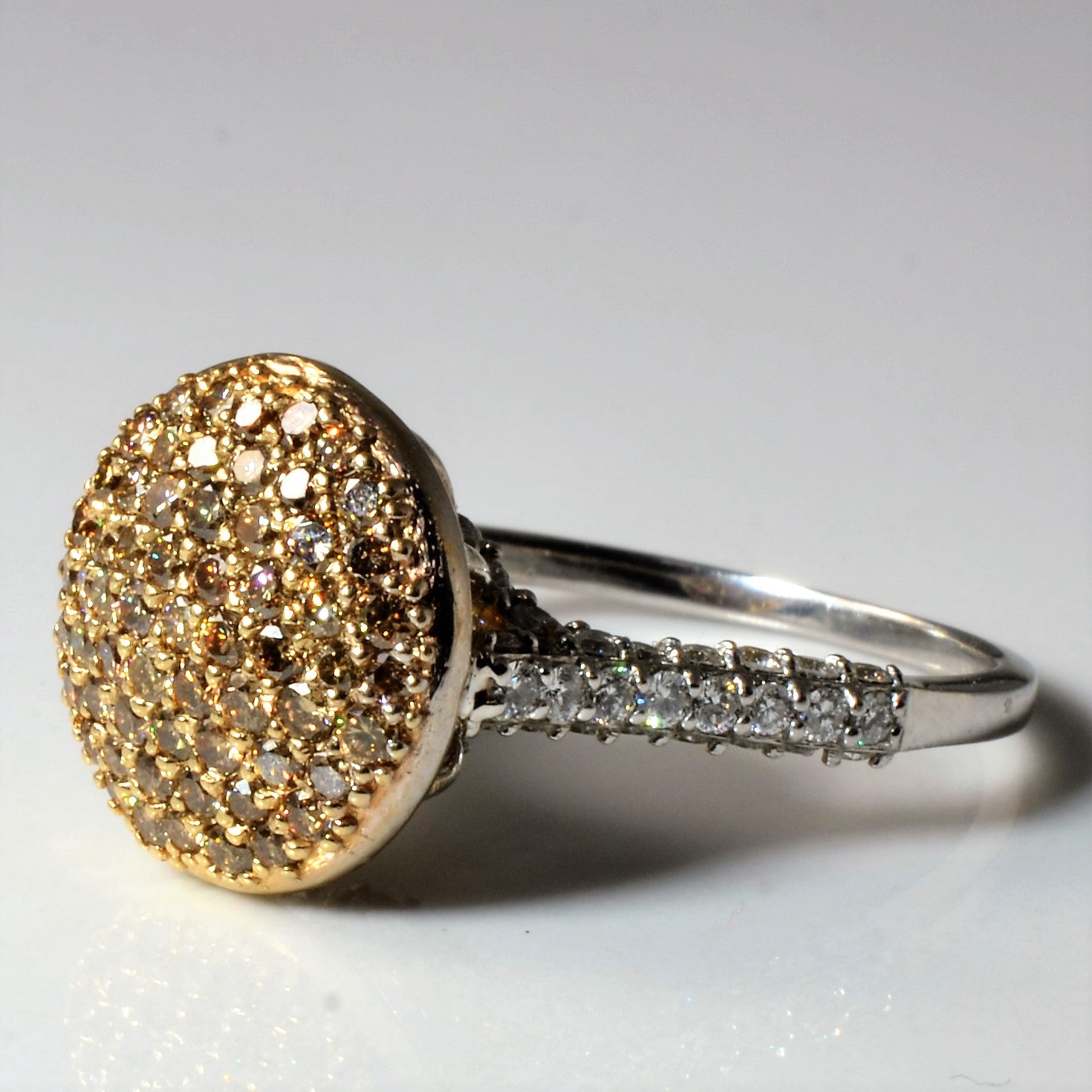 Bague sertie de diamants en grappe | 1,55 ct | Taille 7,75 | 