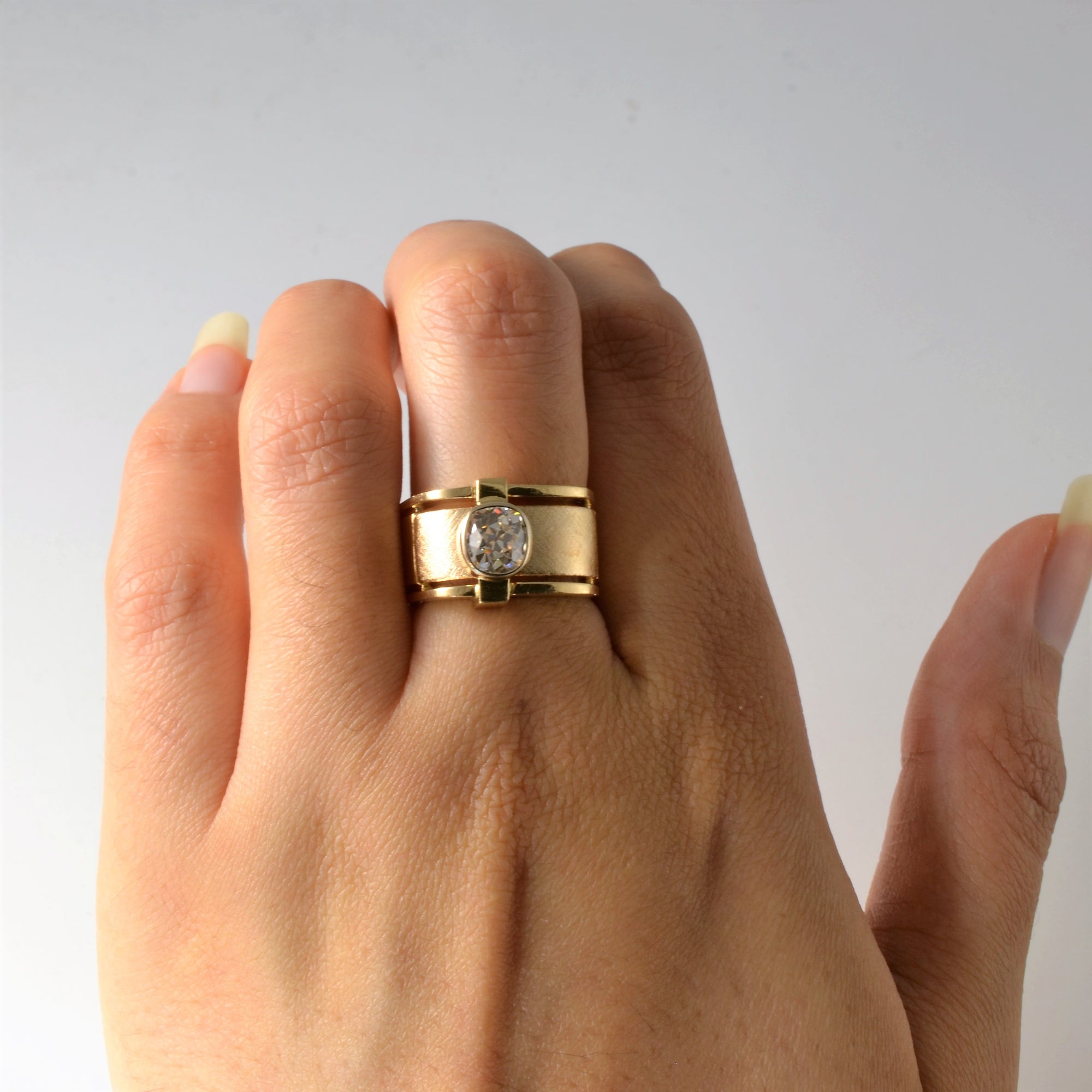 Birks' Custom Bezel Set Old Mine Diamond Ring | 1.31ct | SZ 7 |