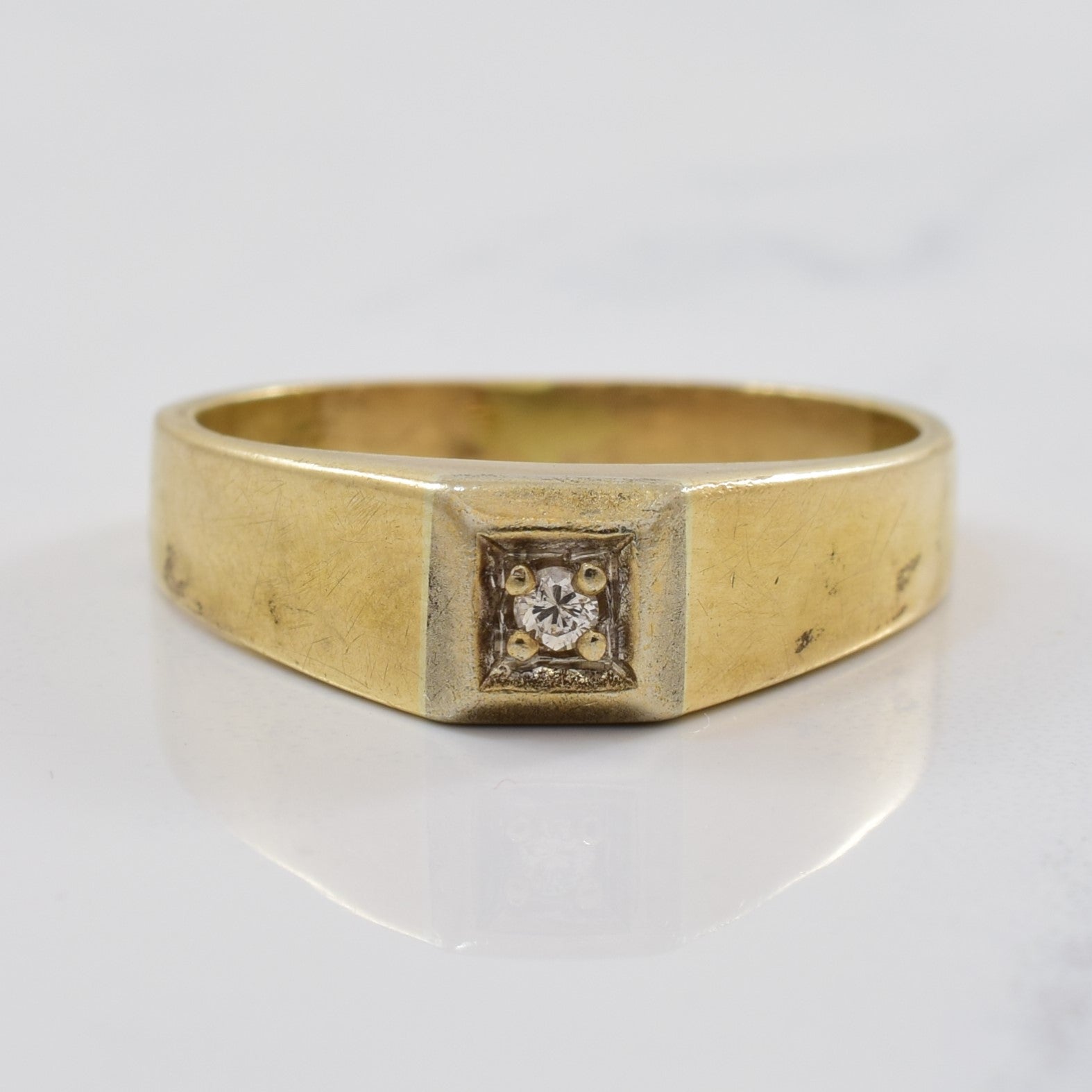 Solitaire Diamond Grid Ring | 0.03ct | SZ 9.25 |