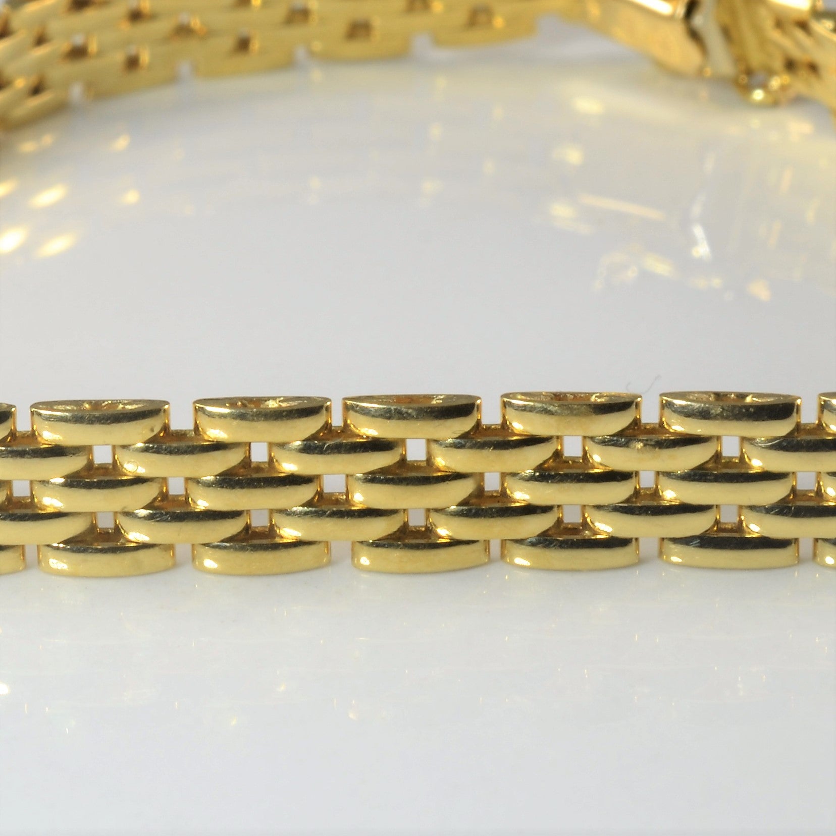 18k Italian Yellow Gold Panther Chain Bracelet | 8" |