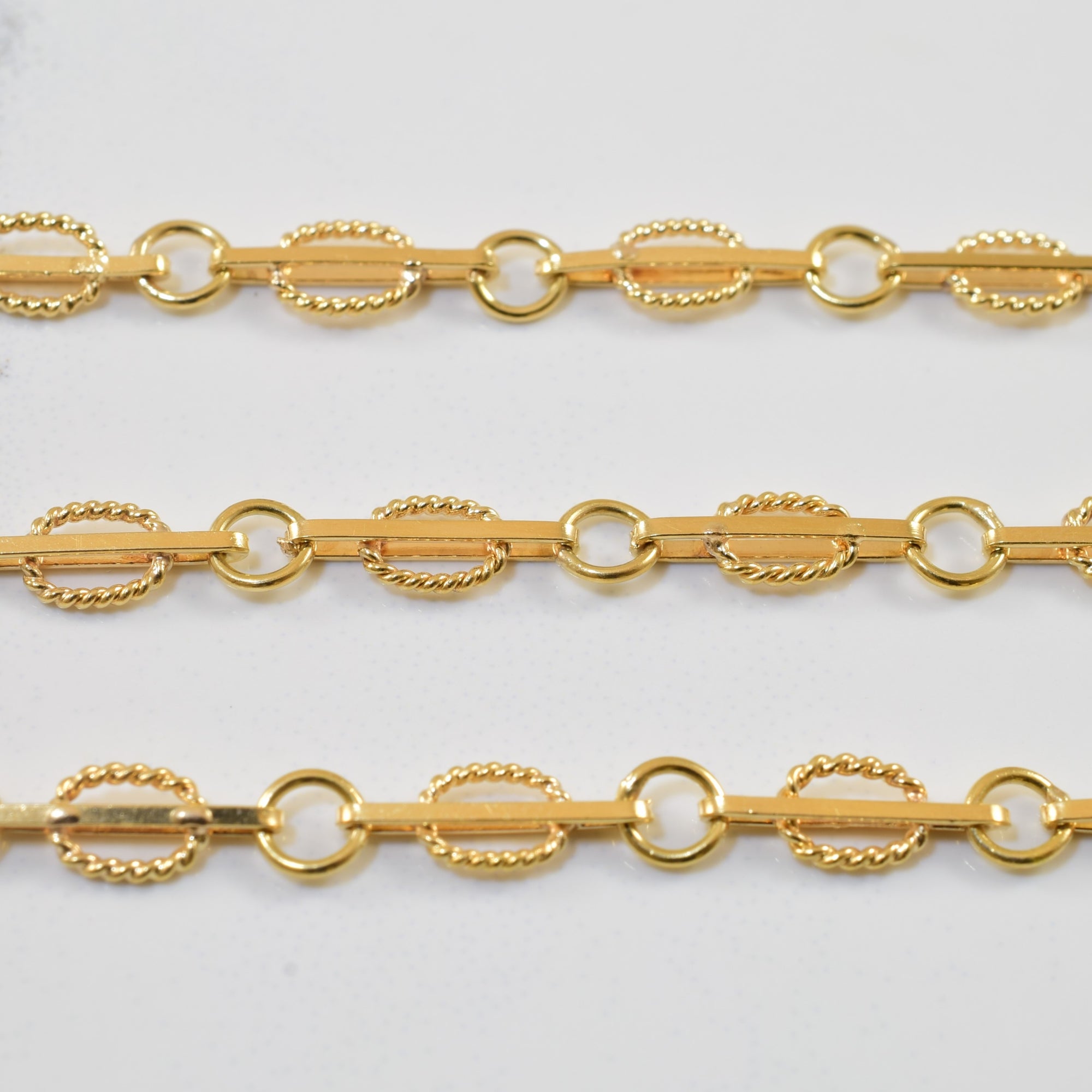 14k Yellow Gold Fancy Link Chain | 20