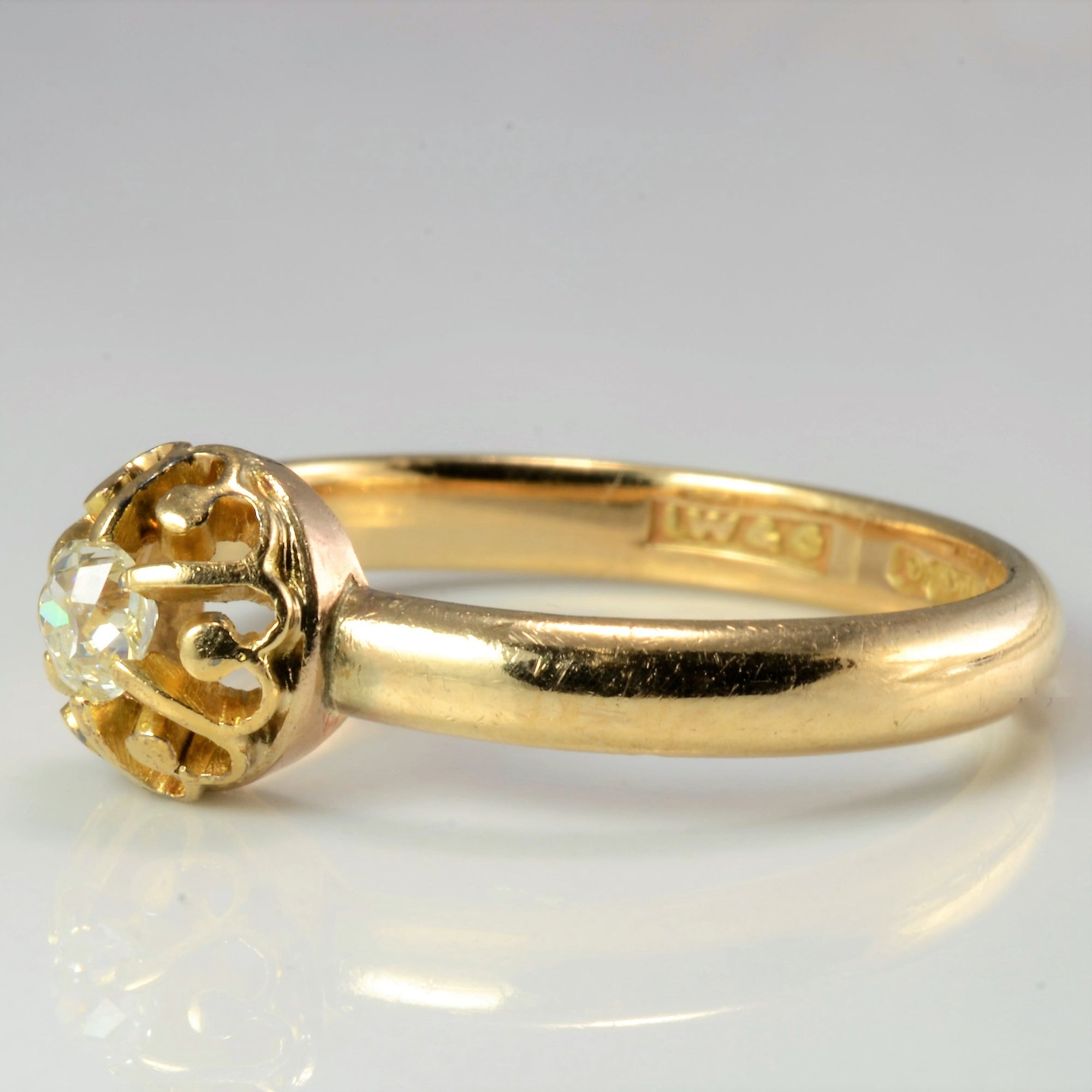 Claw Set Solitaire Diamond Vintage Ring | 0.32 ct, SZ 9.25 |