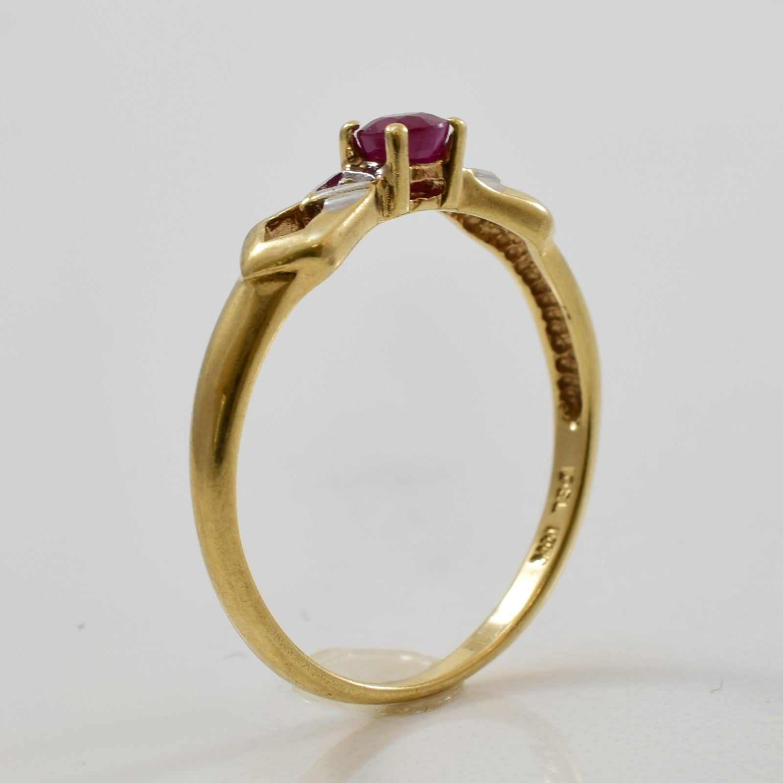 Split Shank Ruby Solitaire Ring | 0.19ct | SZ 5.75 |
