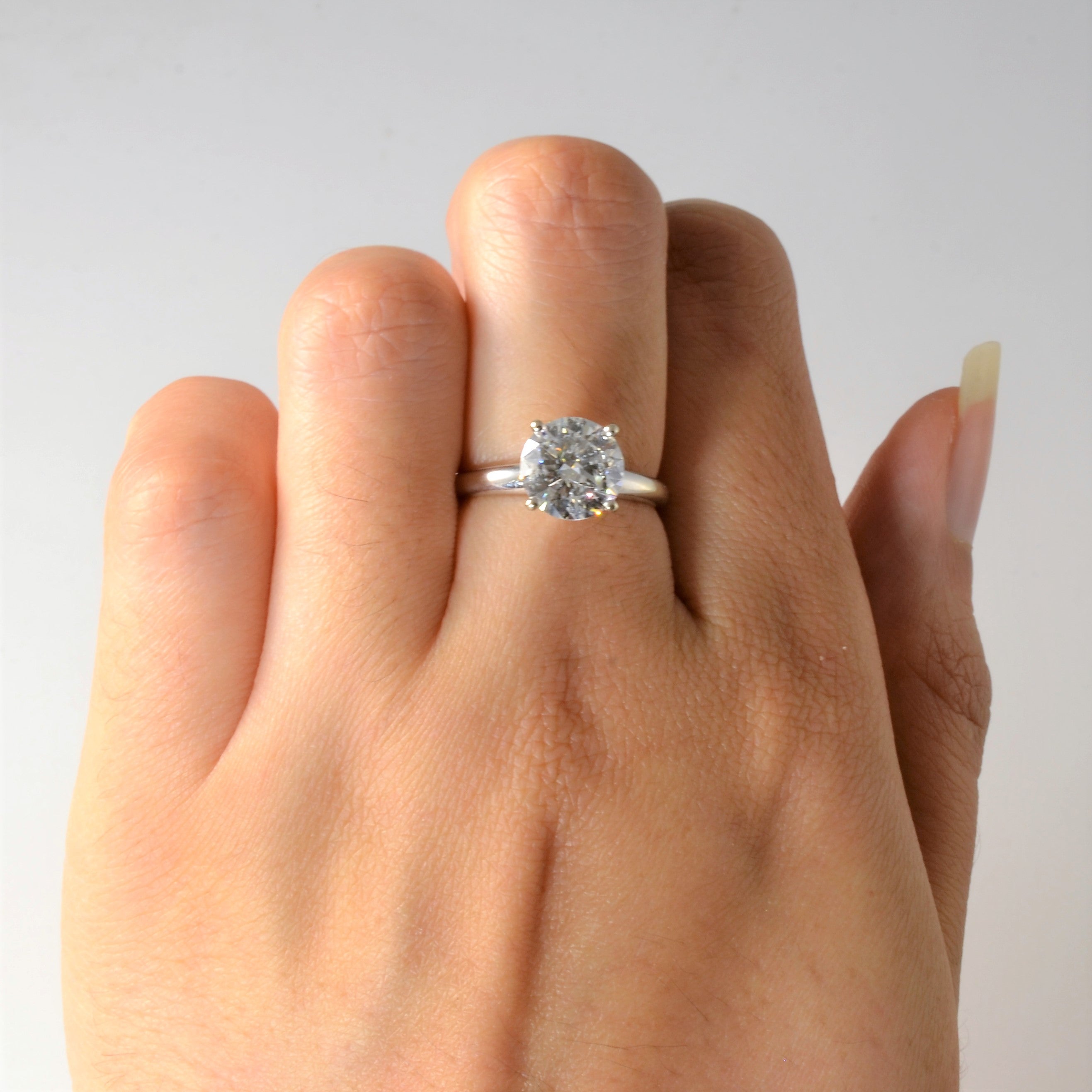 White Gold Solitaire Diamond Engagement Ring | 2.13ct | SZ 5.5 |