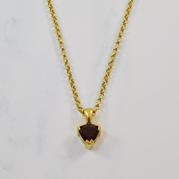 Trillion Cut Garnet Necklace | 3.25ct | 18