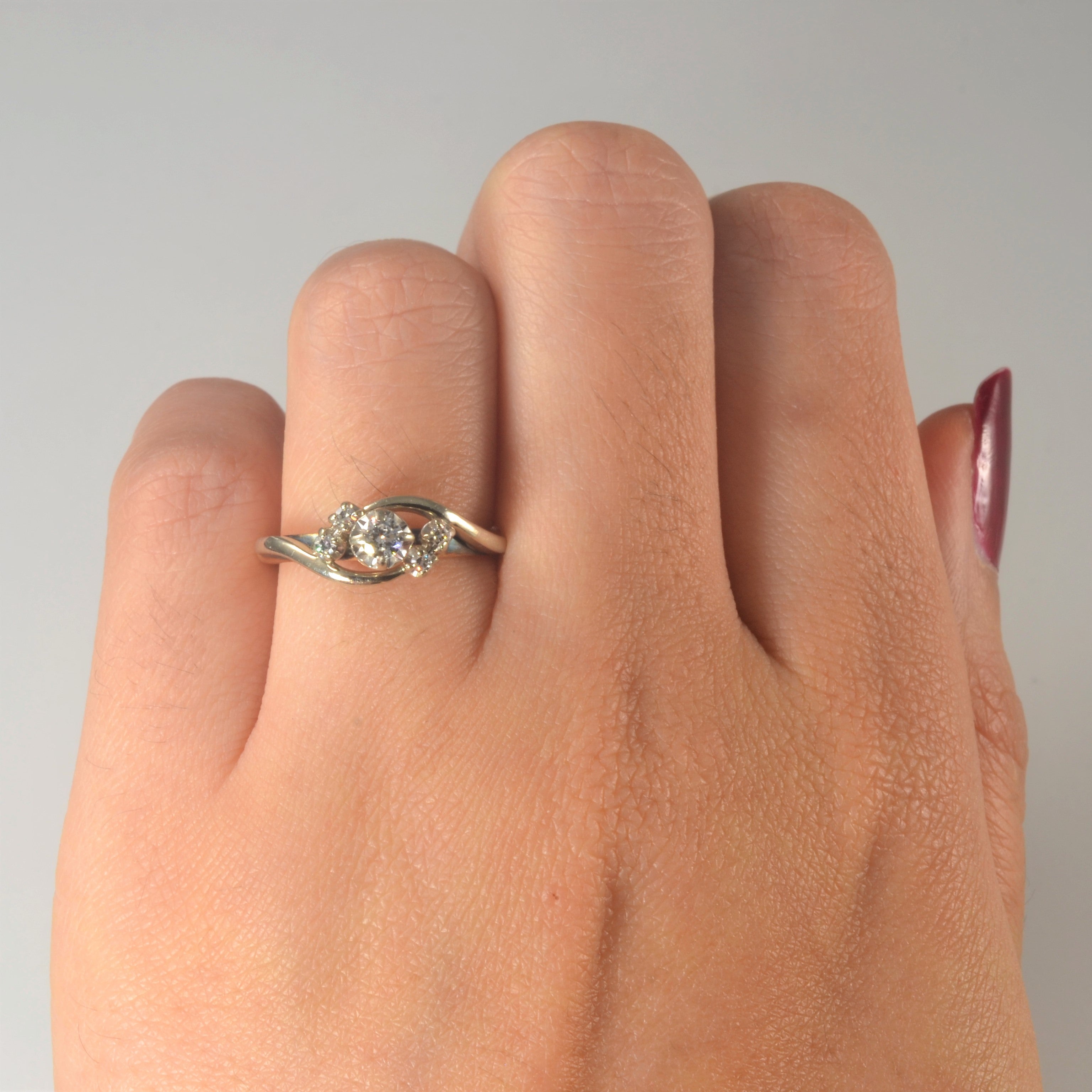 Two Tone Bypass Diamond Ring | 0.14ctw| SZ 5.25|