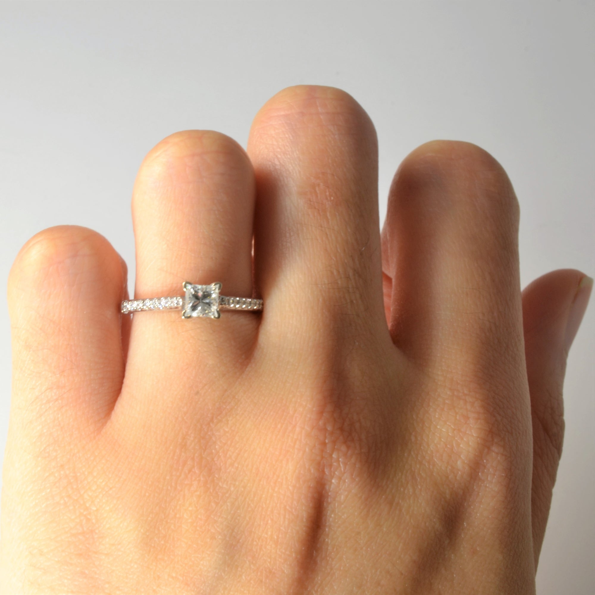 Diamond Shank Princess Engagement Ring | 0.59 ctw, SZ 5 |