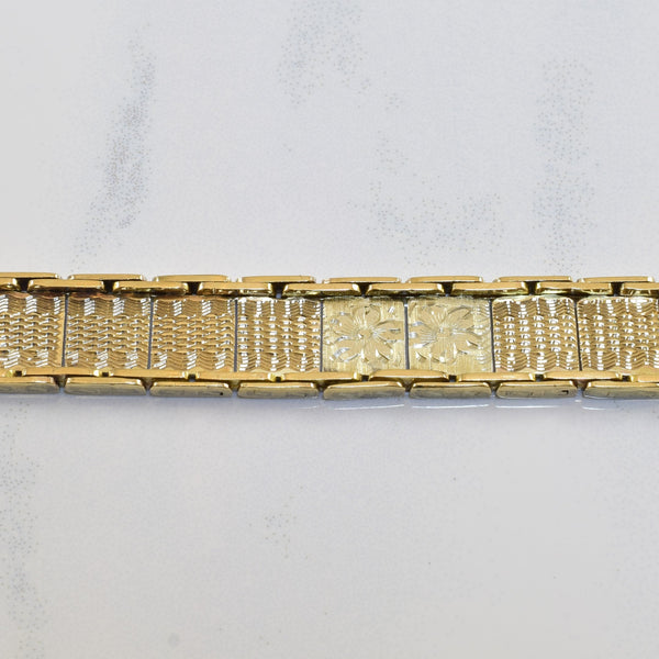 9k Yellow Gold Bar Link Bracelet | 7