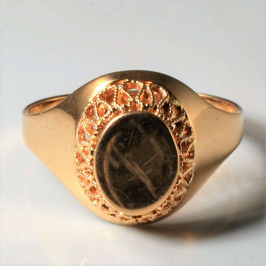 Rose Gold Signet Dome Ring | SZ 10.5 |