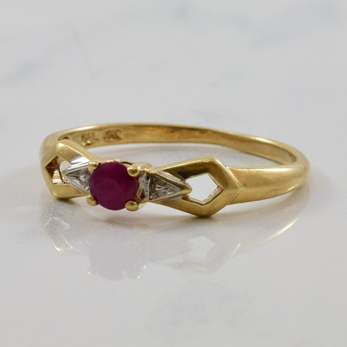 Split Shank Ruby Solitaire Ring | 0.19ct | SZ 5.75 |