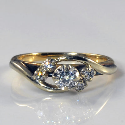 Two Tone Bypass Diamond Ring | 0.14ctw| SZ 5.25|