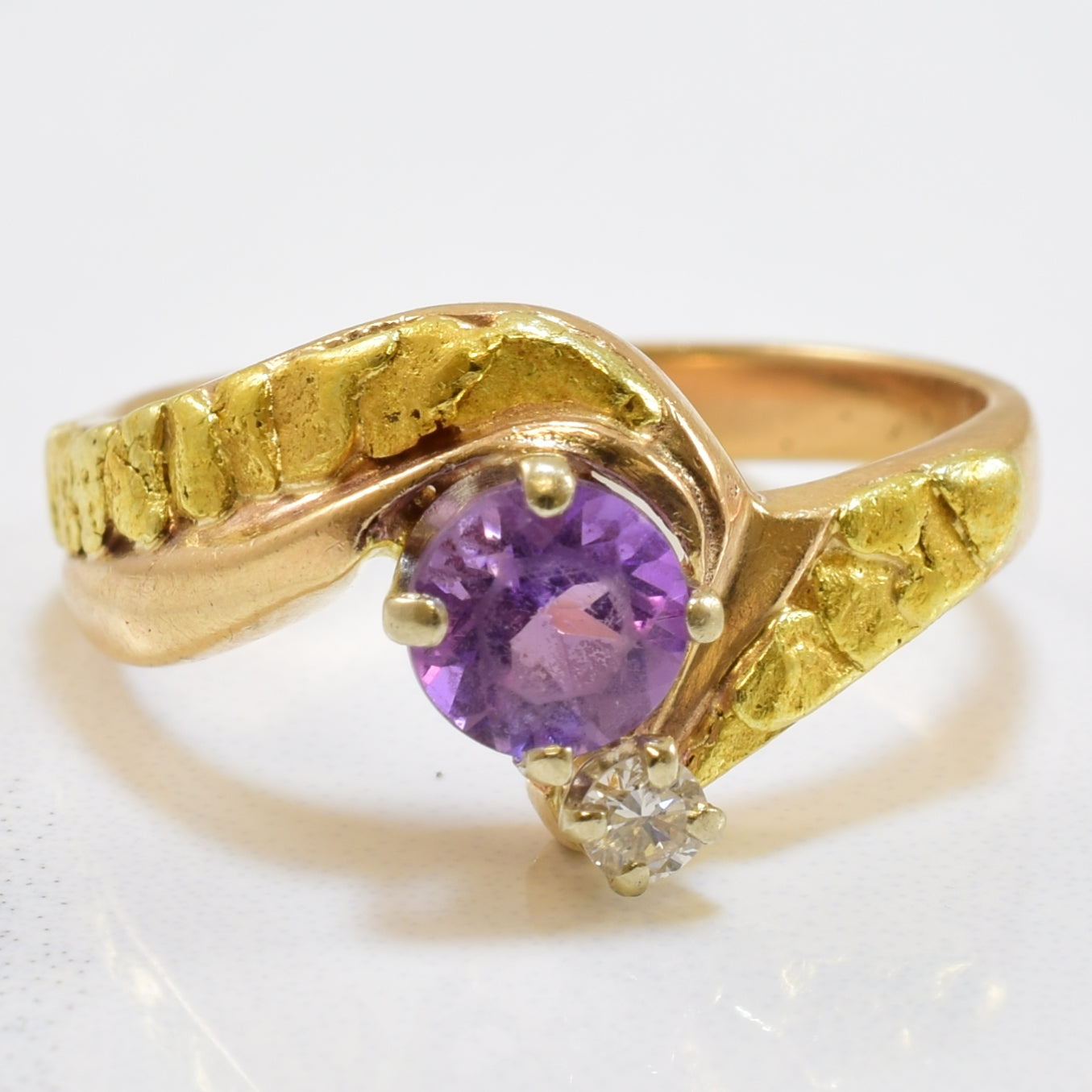 Amethyst & Diamond Bypass Ring | 0.40ct, 0.04ctw | SZ 5.5 |