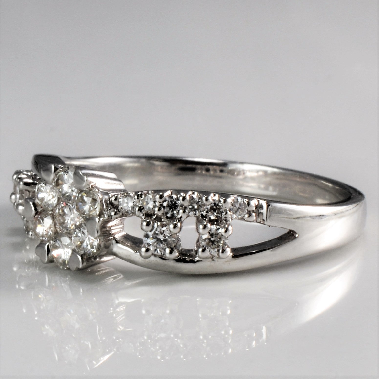 Flower Design Diamond Engagement Ring | 0.40 ctw, SZ 6 |