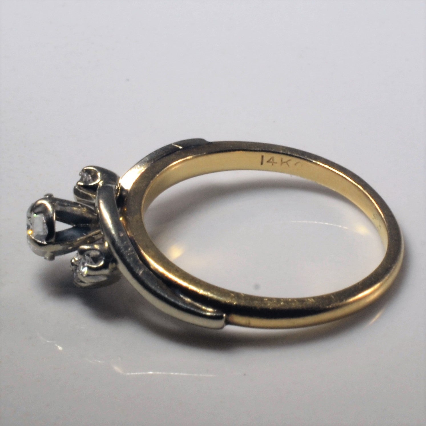 Two Tone Bypass Diamond Ring | 0.14ctw| SZ 5.25|