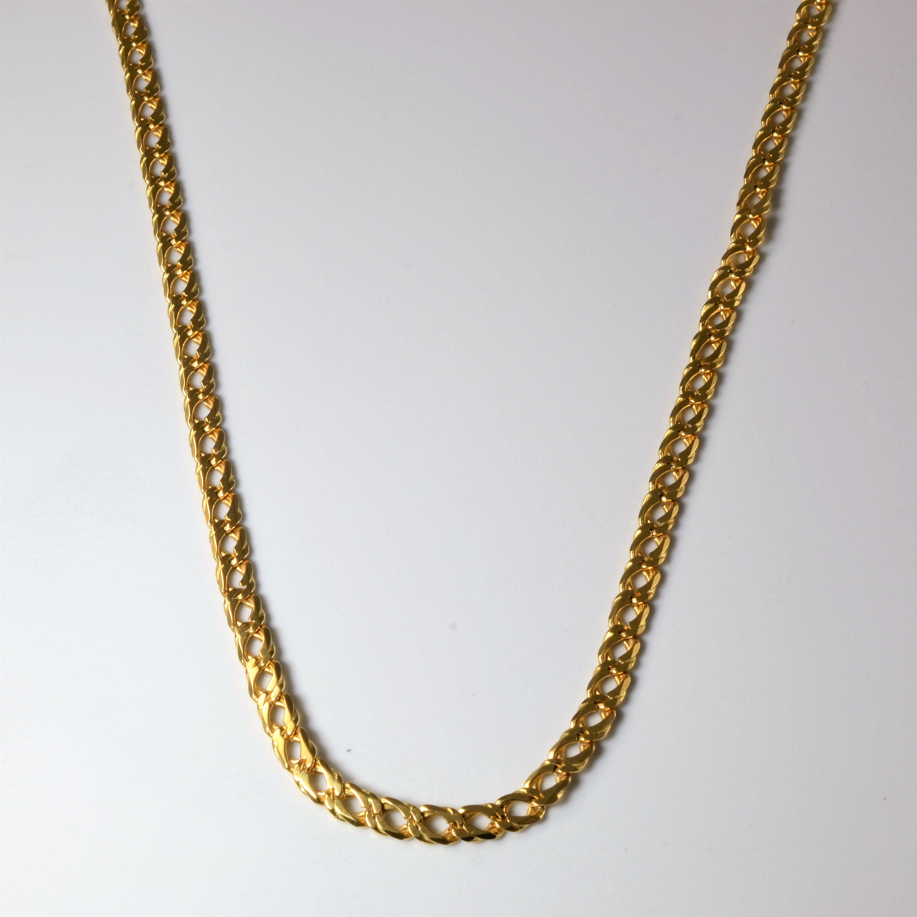 18k Yellow Gold Parallel Curb Link Chain | 19" |