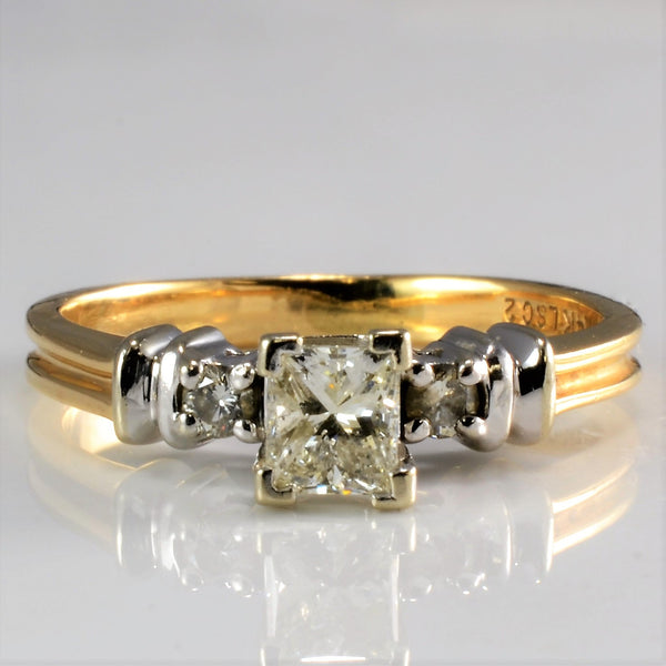 Solitaire Princess & Accents Diamond Engagement Ring | 0.41 ctw, SZ 4.5 |