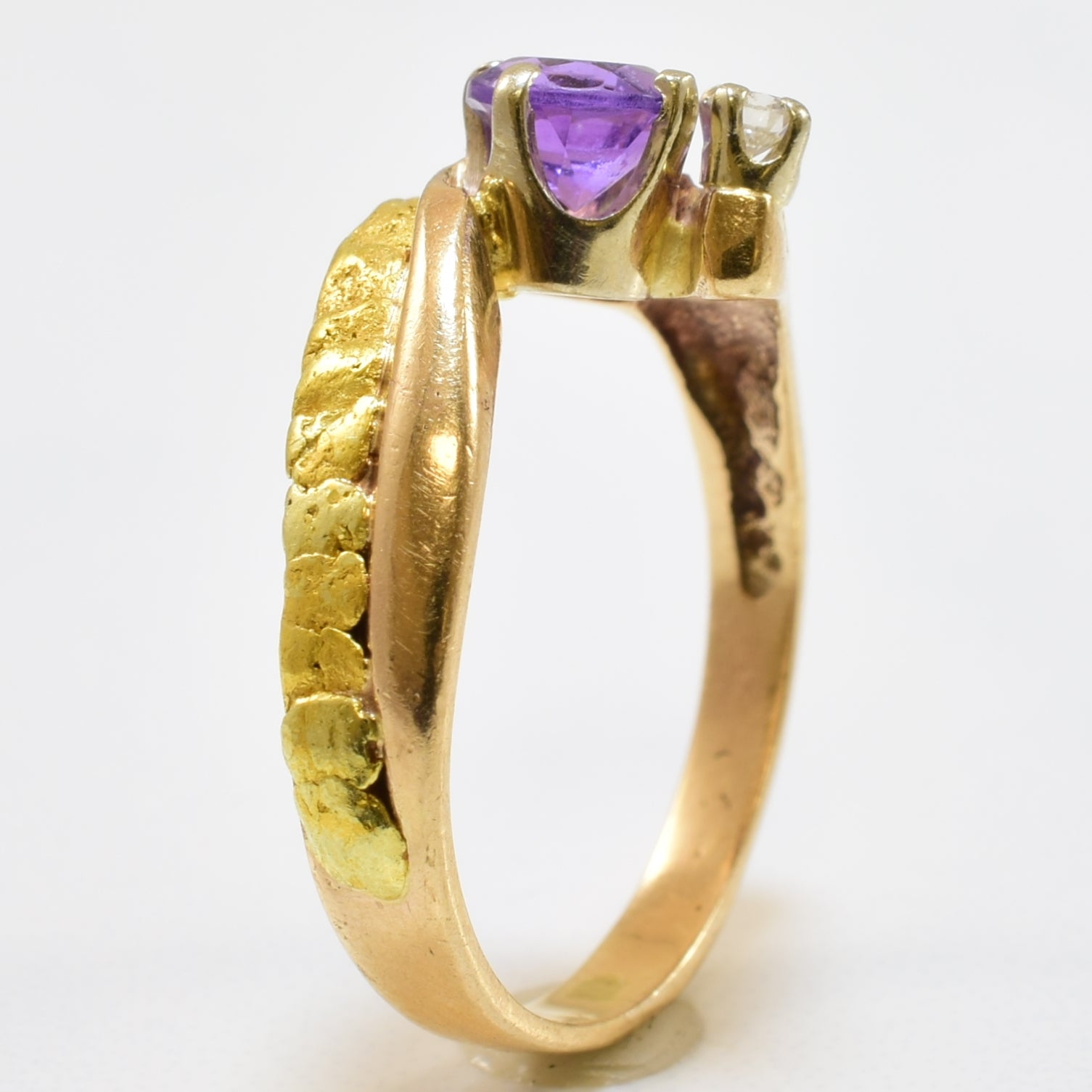 Amethyst & Diamond Bypass Ring | 0.40ct, 0.04ctw | SZ 5.5 |