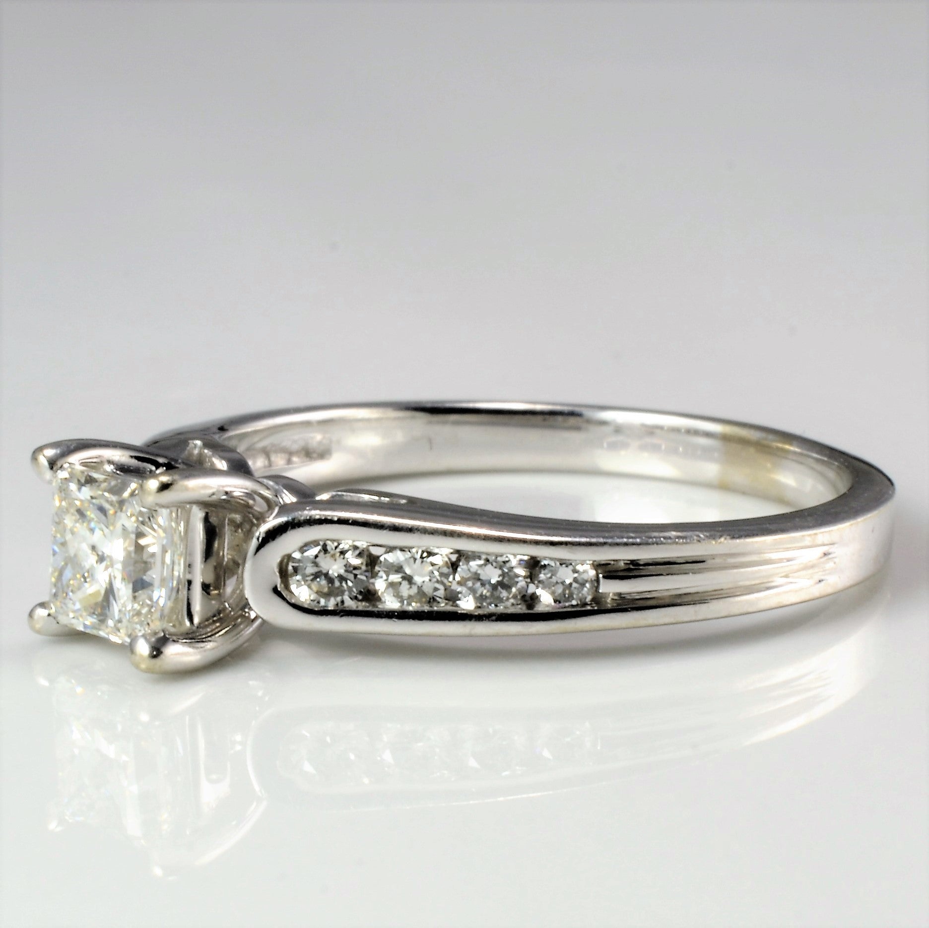 High Set Diamond with Accents Engagement Ring | 0.62 ctw, SZ 6.5 |
