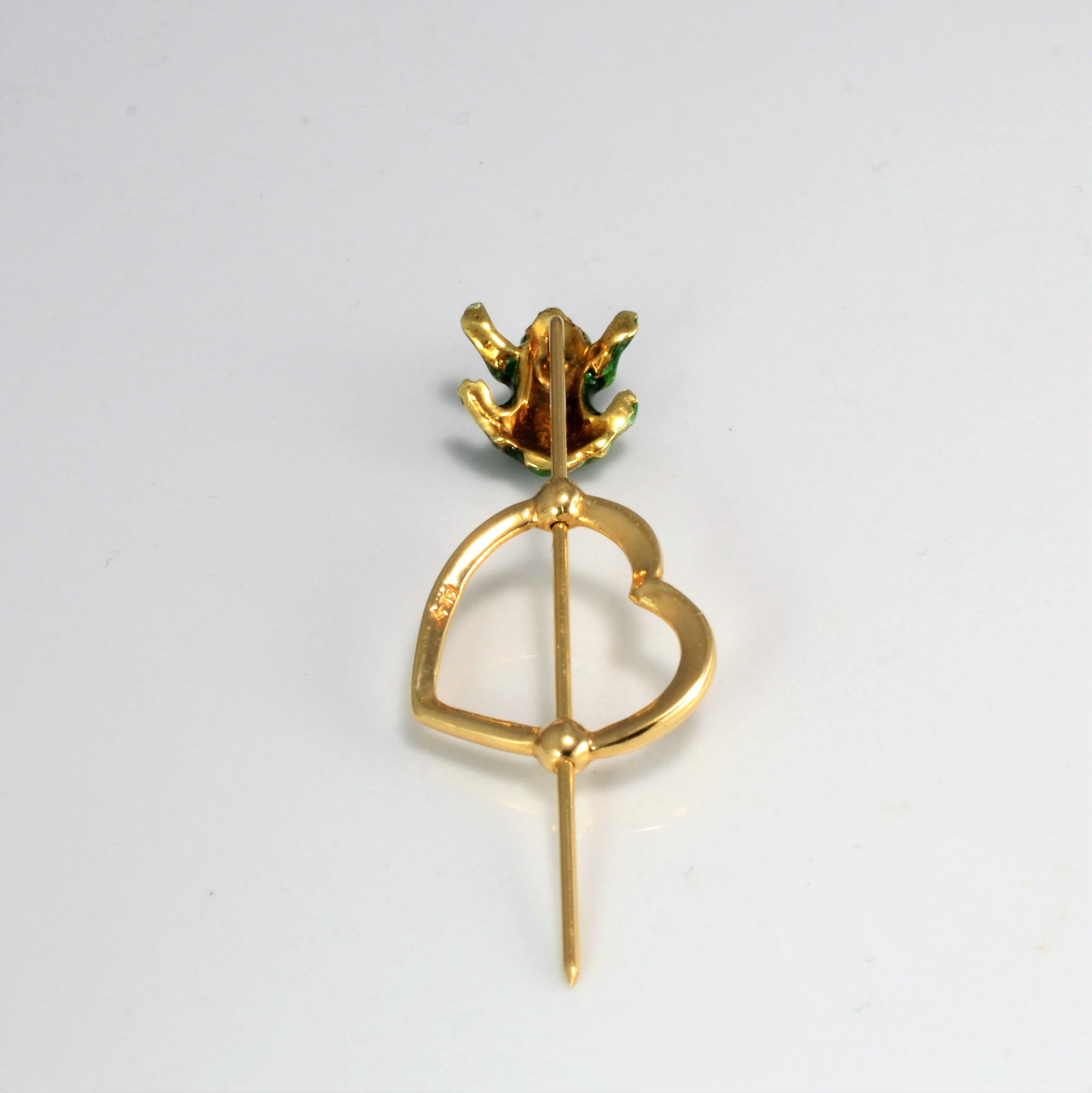 Enameled Frog Gold Pin