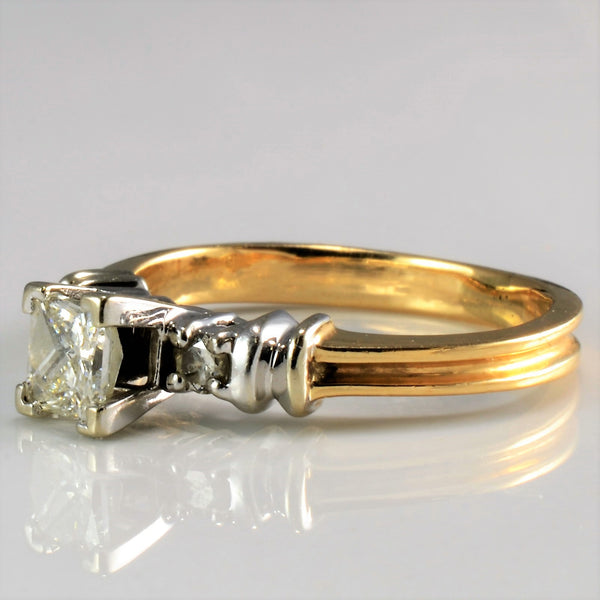 Solitaire Princess & Accents Diamond Engagement Ring | 0.41 ctw, SZ 4.5 |