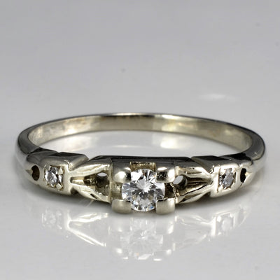 Three Stone Diamond Retro Ring | 0.14 ctw, SZ 7.25 |