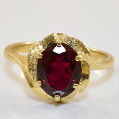 Synthetic Ruby Cocktail Ring | 2.86ct | SZ 8.75 |