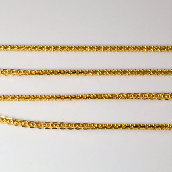 22k Yellow Gold Beaded Chain | 19
