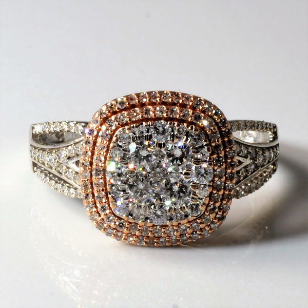 Halo Set Cluster Diamond Ring | 0.85ctw | SZ 8.5 |