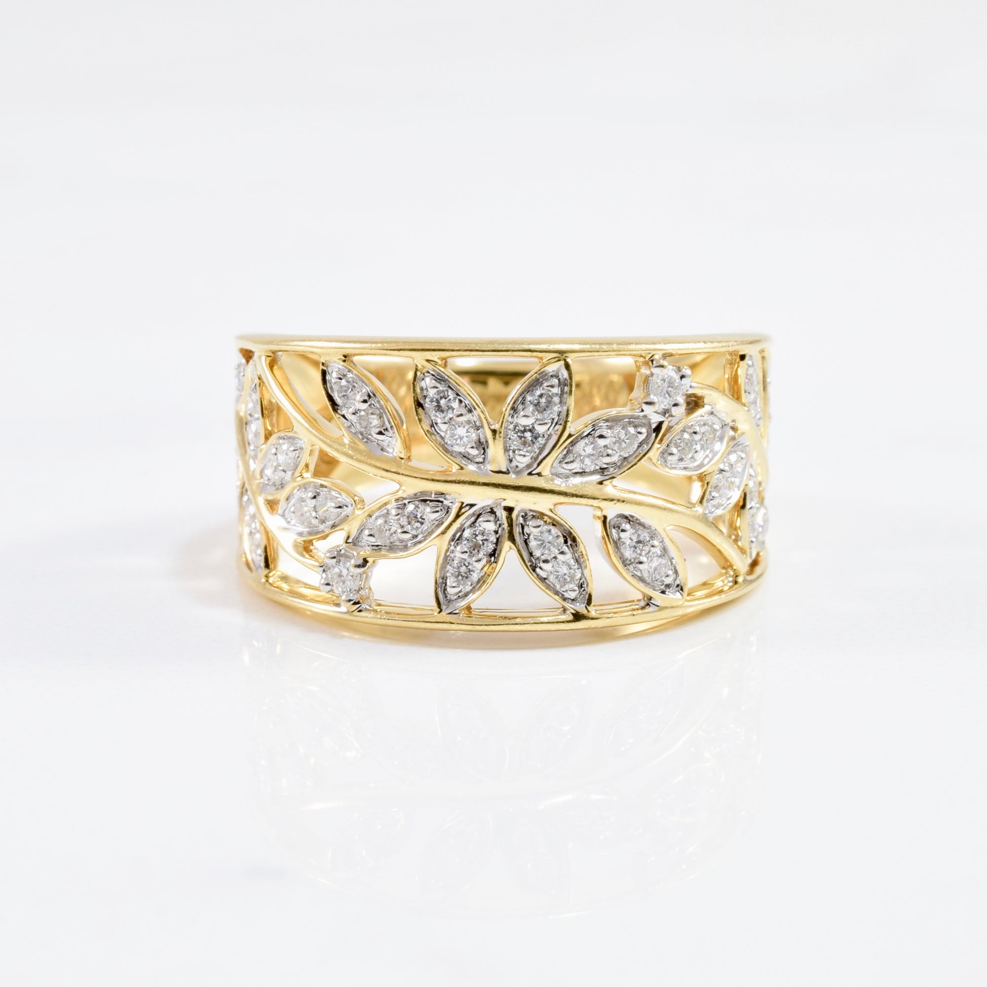 David Greg' Leaf Silhouette Diamond Ring | 0.22 ctw SZ 6.5 |