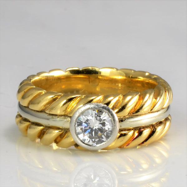 Bezel Set Solitaire Diamond Ring | 0.40ct | SZ 5 |