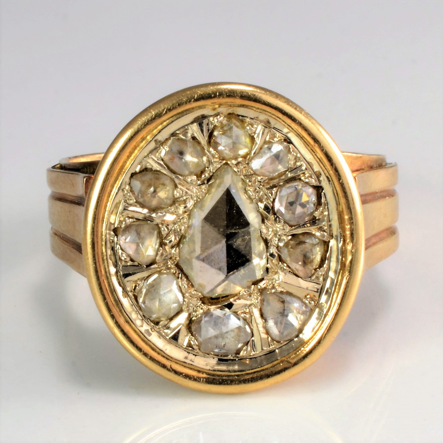 Reformed Victorian Rose Cut Diamond Cluster Ring | 1.35ctw | SZ 9.25 |