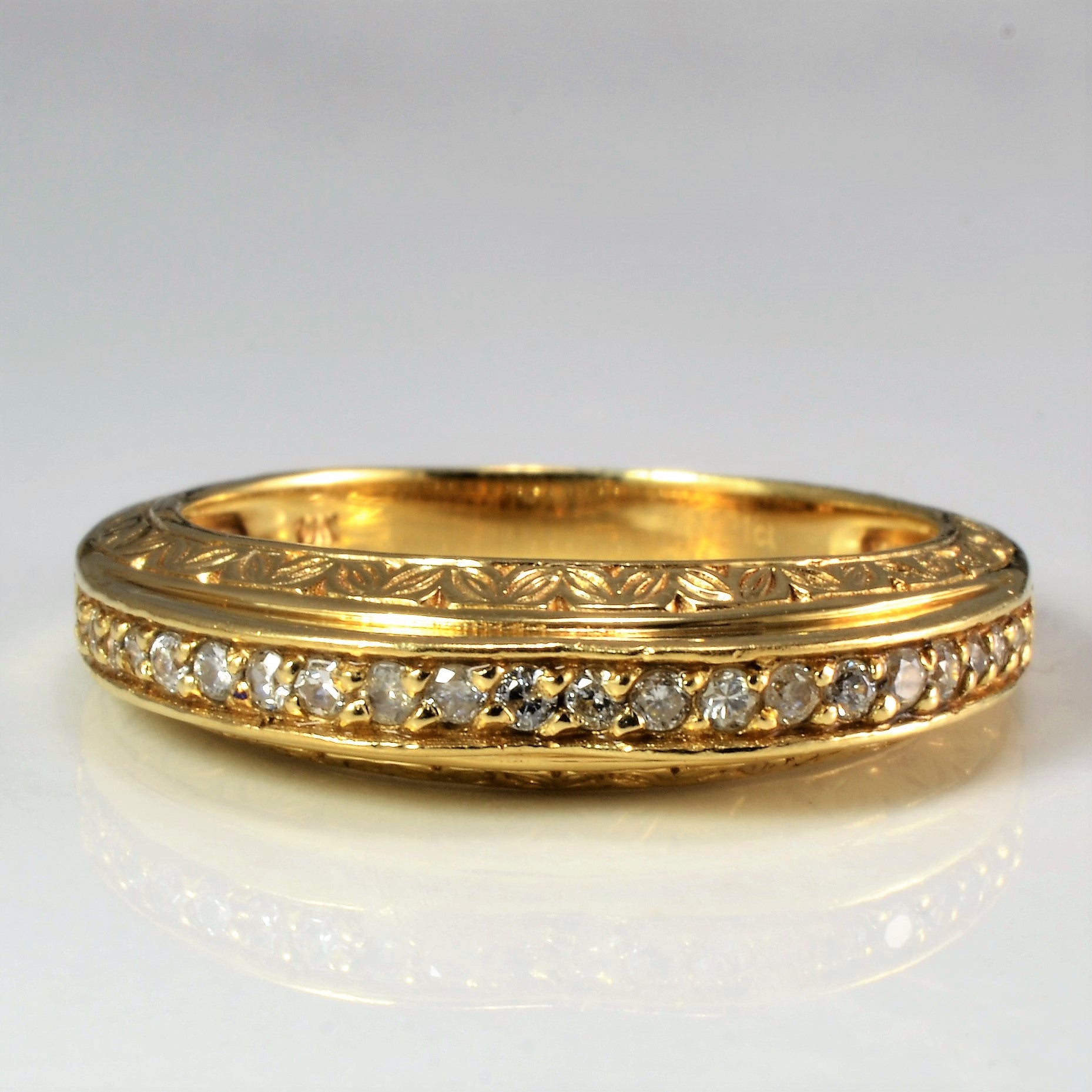 Textured Diamond Engraved Ring | 0.20 ctw, SZ 6.75 |